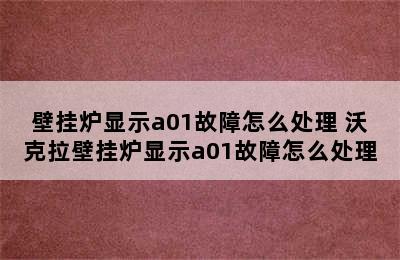 壁挂炉显示a01故障怎么处理 沃克拉壁挂炉显示a01故障怎么处理